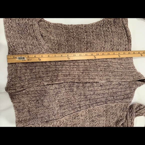 Free People Cable Knit Open Front Brown Cardigan M - Picture 6 of 10